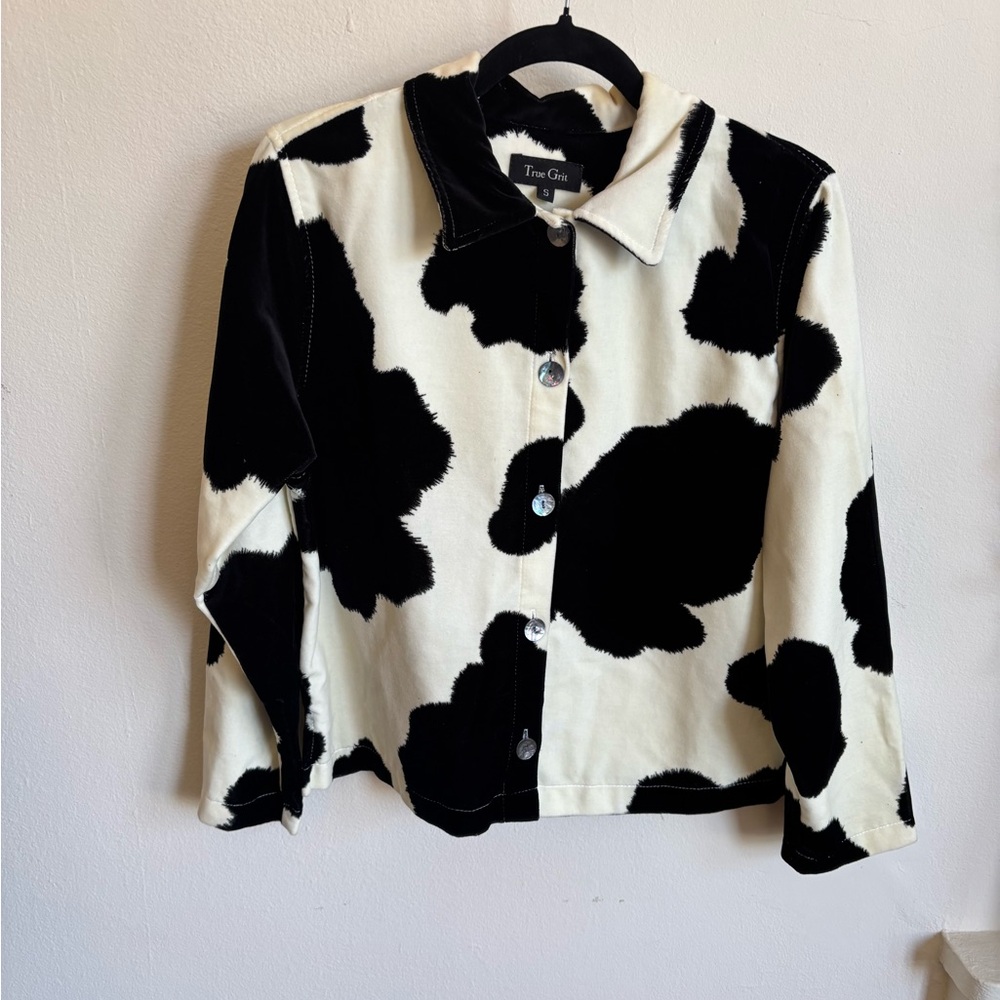 Velvet cow print jacket